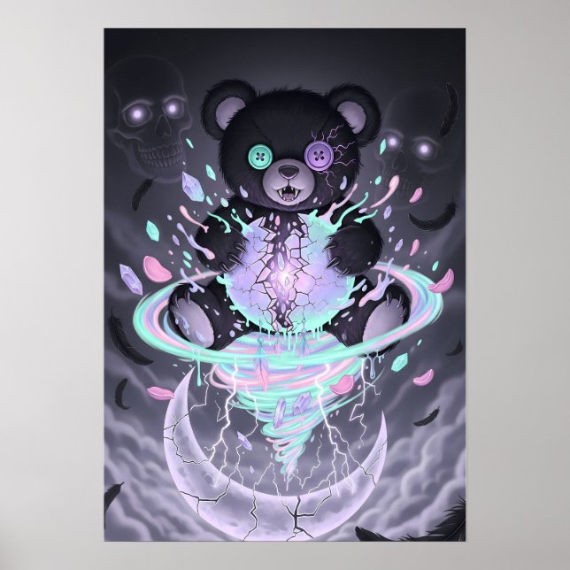 Pastell Gothisk Mystisk Björn Poster (Framsidan)