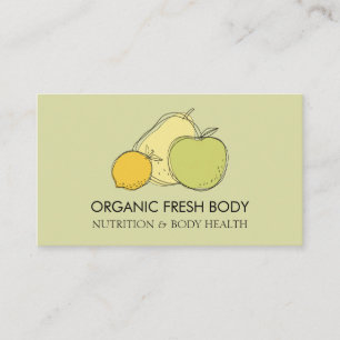 Pastell Gul Mat Frukt Dietist Nutritionist Visitkort