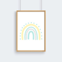 Pastell Gul Mint Neutral Barn Regnbåge Dekor
