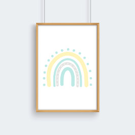 Pastell Gul Mint  Neutral Barn Regnbåge Dekor