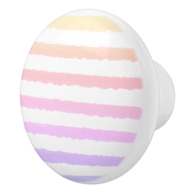 Pastell Gul Rosa Lila Akvarell Ränder   Knopp (Höger)