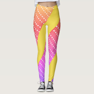 Pastell gula rosa leggings långa