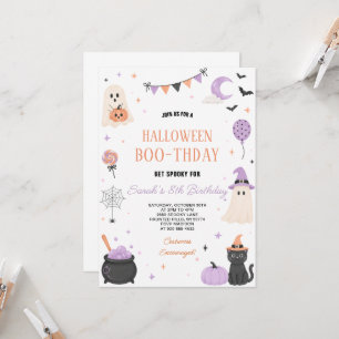 Pastell Halloween-spöke Födelsedagsinbjudan Inbjudningar
