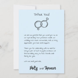 Pastell Handstil Tacksamt Kort Molnblå