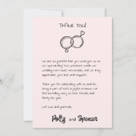 Pastell Handstils Tacksamhetskort Rödfärgad Inbjudningar