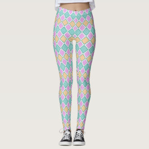 Pastell Harlekin Prism Liten Diamantmönster Leggings