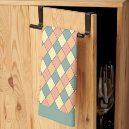 Pastell Harlequin Diamant Retro Kök Dekor Kökshandduk