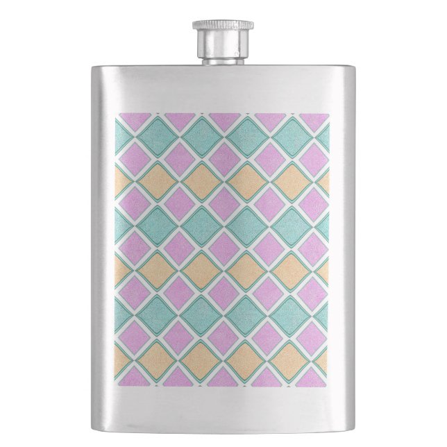 Pastell Harlequin Prism Diamantmönster Fickplunta (Framsidan)