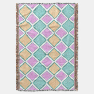 Pastell Harlequin Prism Diamantmönster Filt