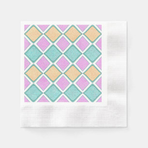 Pastell Harlequin Prism Diamantmönster Pappersservett