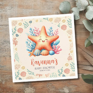 Pastell Havsstjärna Personlig Baby Shower Pappersservett