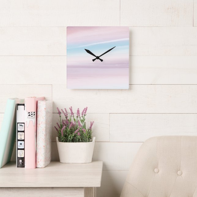 Pastell Himmel Dröm 3 Fyrkantig Klocka (Läsesal)