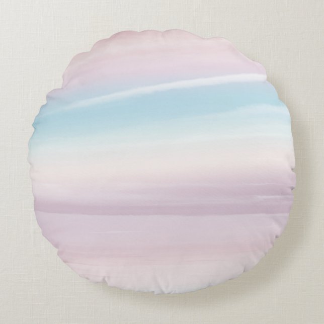 Pastell Himmel Dröm 3 Rund Kudde (Framsidan)