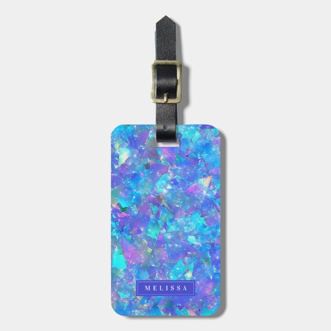 Pastell Holografisk Glitter Bagageetikett Bagagebricka (Vertikal Framsida)