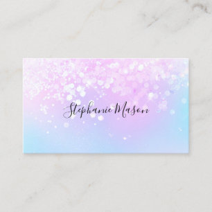 Pastell Holografiskt Glitter Tjejig Visitenkort