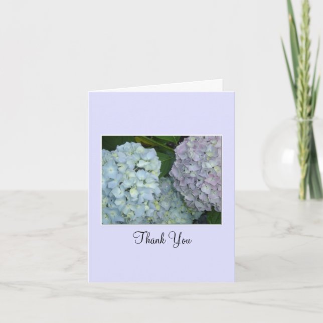 Pastell Hydrangeor Tack Kort (Framsida)