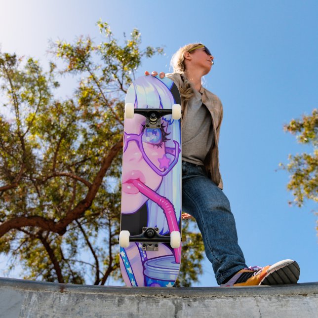 Pastell Internetflicka Stjärn Glasögon Mini Skateboard Bräda 18,5 Cm (Utomhus 1)