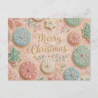 Pastell Julgodis God Jul Snöflinga Helg Vykort