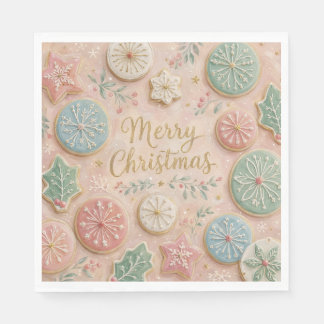 Pastell Julgodis God Jul Snöflinga Pappersservett