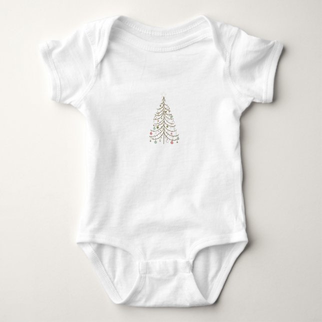 Pastell Julgran Baby Tee T-Shirt (Framsida)