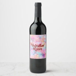 Pastell Kärlek & Romantik Alla Hjärtans Dag Vin Et Vinflaska Etikett