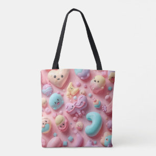 Pastell Kawaii Godis Karaktärs Konst Tygkasse