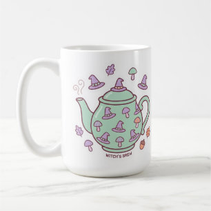 Pastell Kawaii Häxans Brygd Tekanna Kaffe Mugg