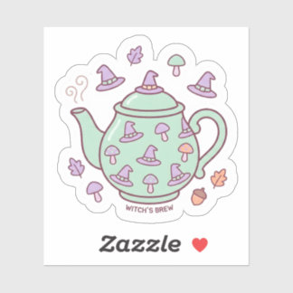 Pastell Kawaii Häxans Brygd Tekannesticker Klistermärken