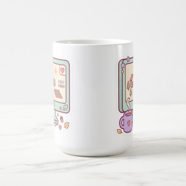 Pastell Kawaii Mysig Bondgård PC Spelardäck Kaffemugg (Center)