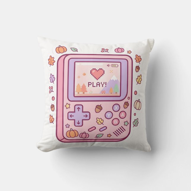 Pastell Kawaii Retro Handhållbar Konsoll Kudde (Framsida)