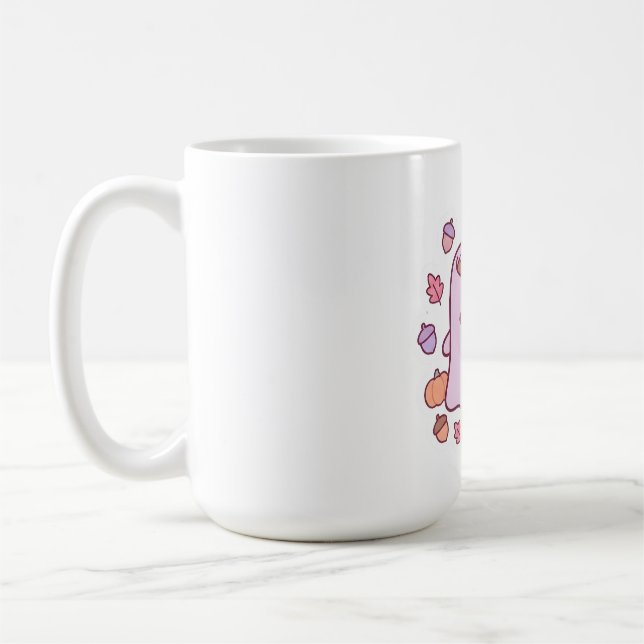 Pastell Kawaii Spökkaffe Mugg Mysig Höst (Vänster)