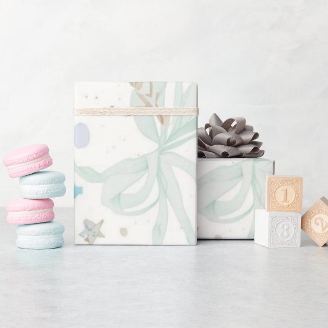 Pastell Konfetti Baby Shower Mönster | Mjuk Rosa B Presentpapper (Baby Shower)