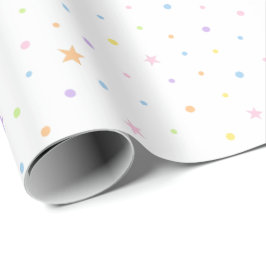 Pastell Konfetti Födelsedagsmönster Vit Bas Presentpapper