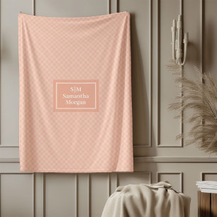 Pastell Korall Kast Minimalistisk Gåva till Henne Fleecefilt