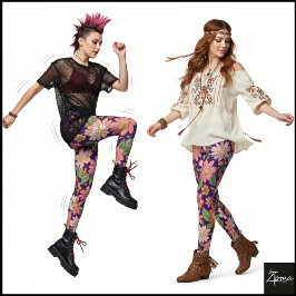 Pastell Korall Retro Blommig Tusensköna Bakgrund - Leggings
