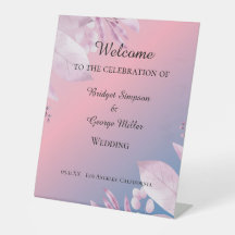 pastell körsbärsblomssakura Bröllopsväkommenstavla