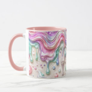 Pastell Krom Vätska Morgon Kaffe Mugg Estetik