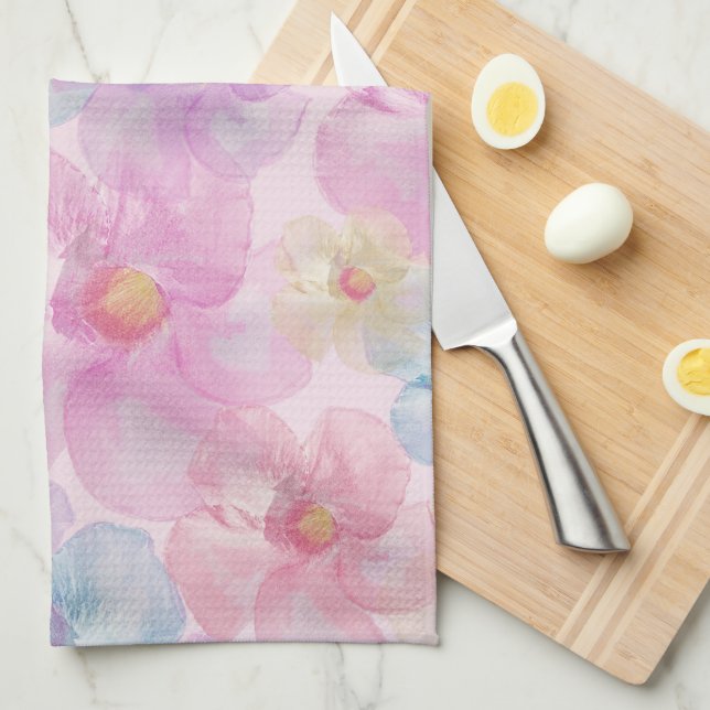 Pastell Kronblad Blommar Kökshandduk (Vikt i Fjärdedel)