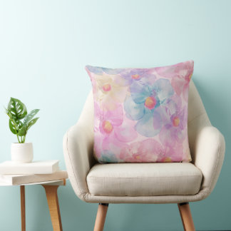 Pastell Kronblad Blomning Kudde