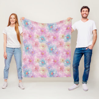 Pastell Kronblomma Blommar Fleecefilt