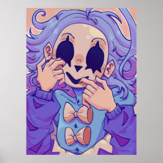Pastell Kuslig Söt Mask Flickaffisch Poster