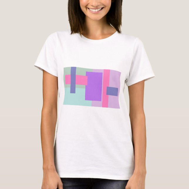 Pastell kvadrerar tee shirt (Framsida)