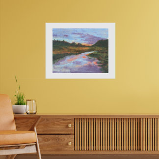 Pastell Landskapsmotiv Flod Konsttryck Poster