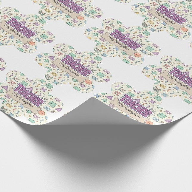 Pastell Lärare Tacksamhet Matematik Mönster  Presentpapper (Hörn)