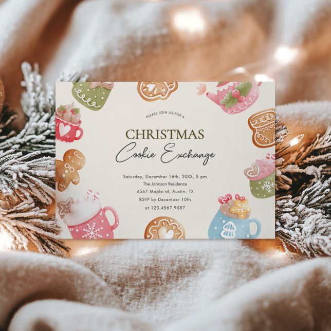 Pastell Lekfull Julgodis Utbytesfest  Inbjudningar (Skapare uppladdad)