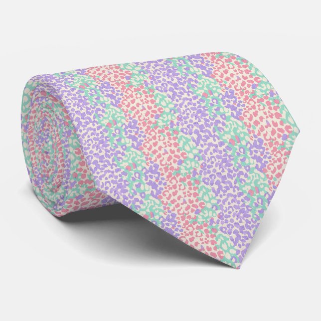 Pastell Leopard Djurtrycksmönster Slips (Rullad)