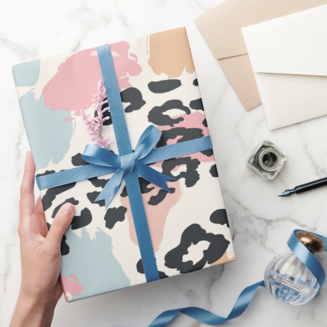 Pastell Leopardfläckar i chic stil Presentpapper (Gifting)
