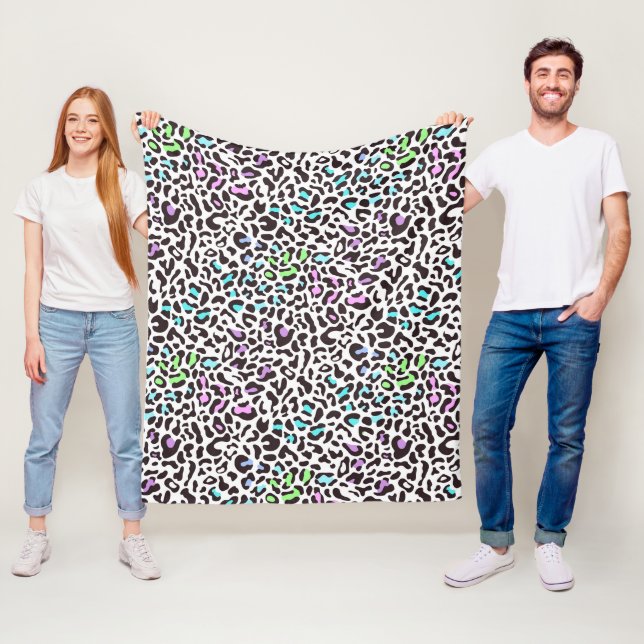 Pastell Leopardmönster Fleecefilt (På plats)