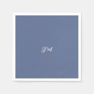 Pastell lila blå enfärgad trendig initial namn pappersservett