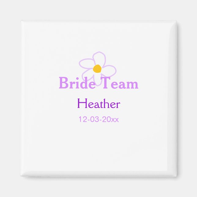 Pastell lila blomma brudtärna brud boho mo magnet (Framsidan)